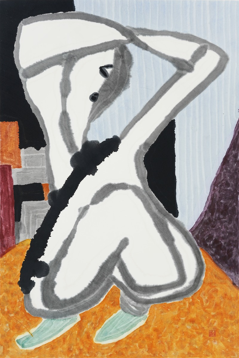 장병언, figure, ink_and_light_color_on_paper, painting, 2026